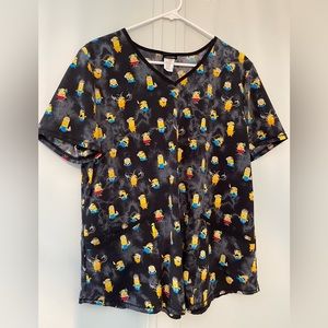 ❤️💛💙Like new Minion Scrub Top Size Large💙💛❤️